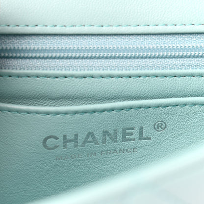 Chanel Lambskin Quilted Mini Rectangular Flap Light Blue 6 of 11
