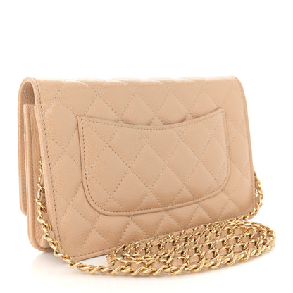 Chanel Caviar Quilted Wallet on Chain WOC Beige 3 of 13