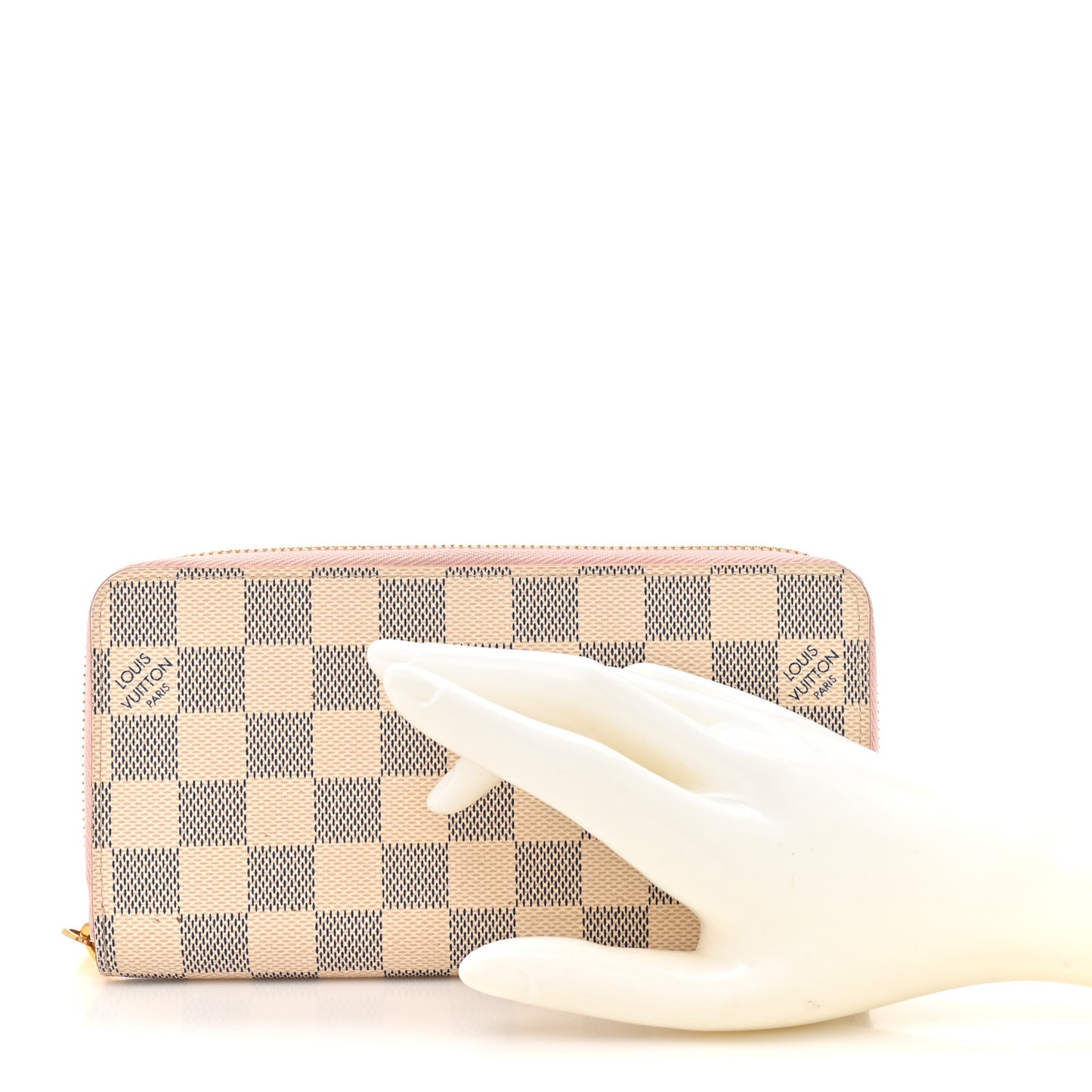 Damier Azur Zippy Wallet Rose Ballerine