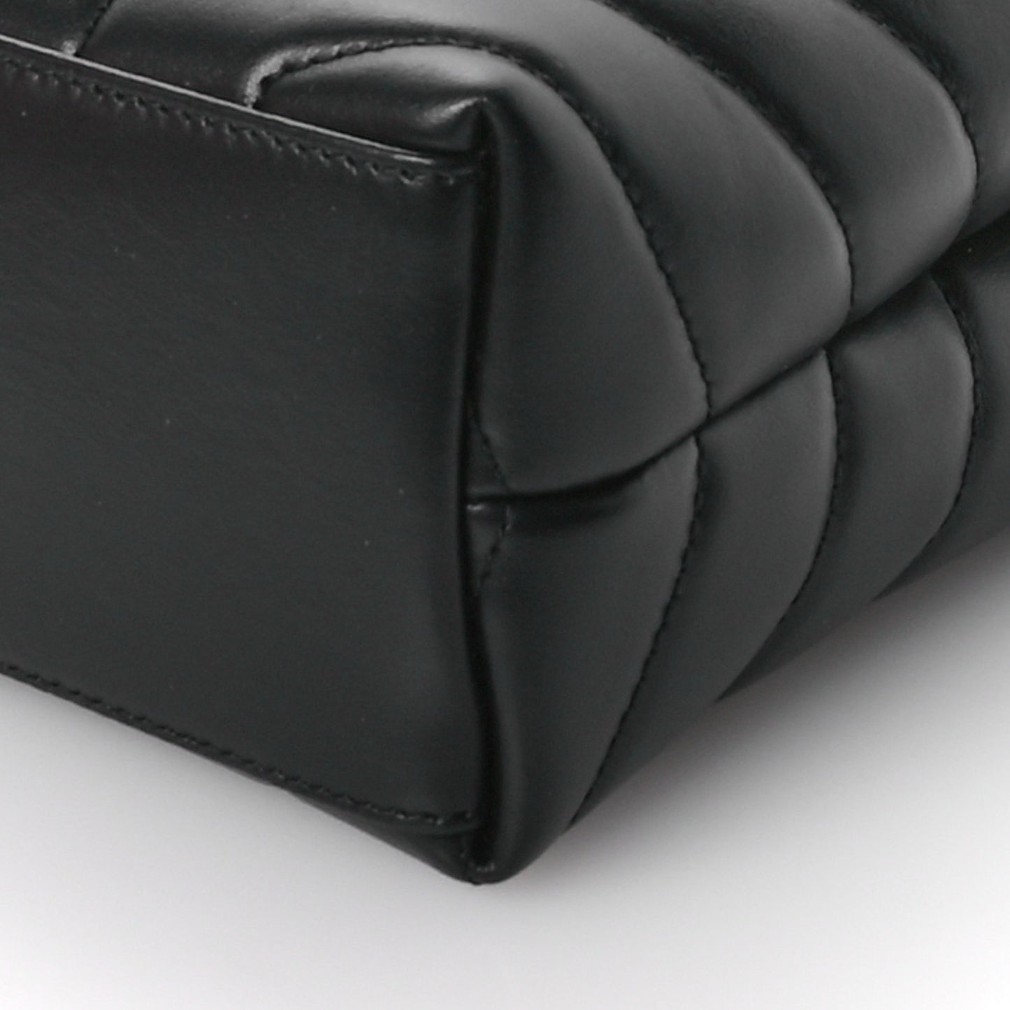 Calfskin Y Quilted Monogram Small Loulou Chain Satchel Black