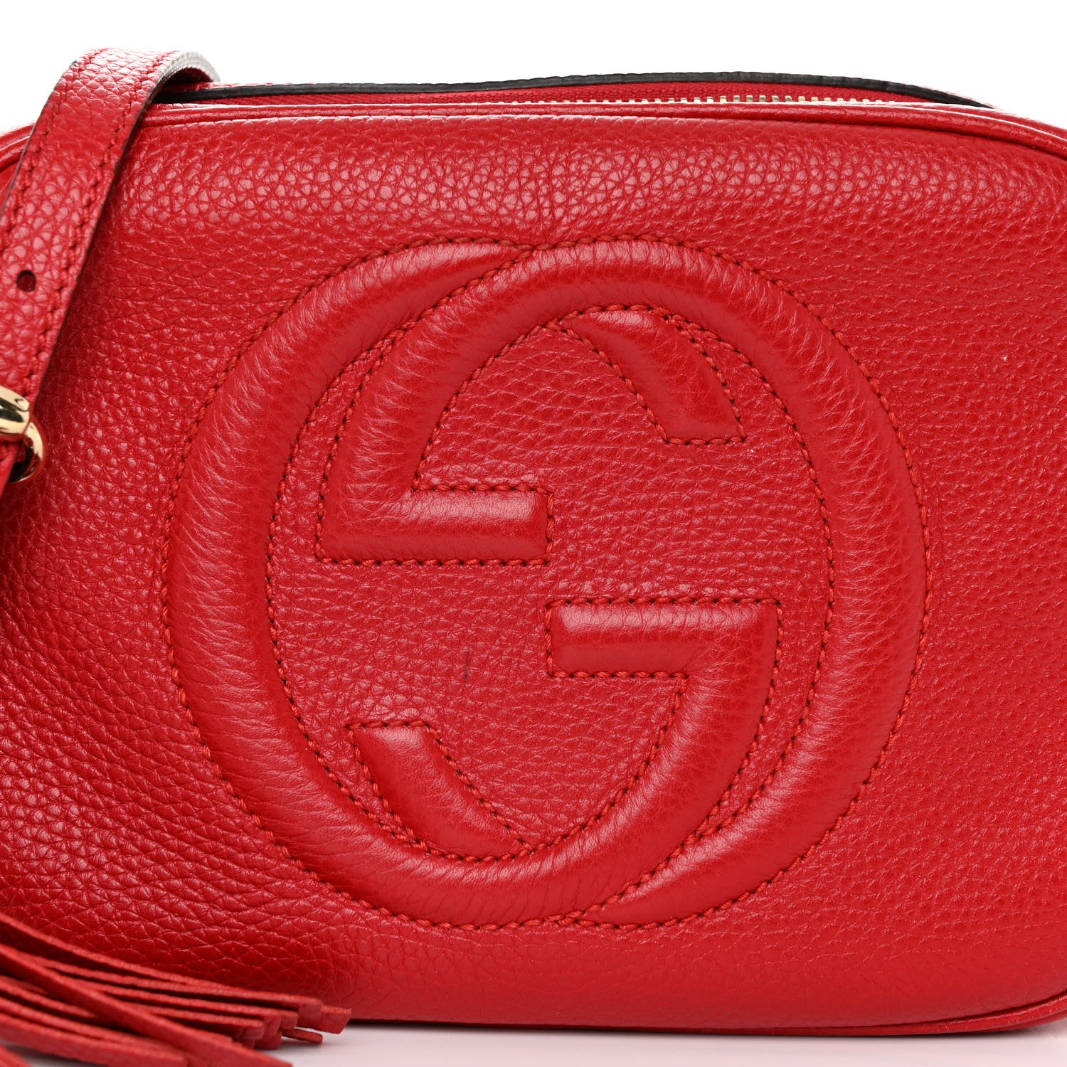 Gucci Pebbled Calfskin Small Soho Disco Bag Tabasco Red 8 of 10