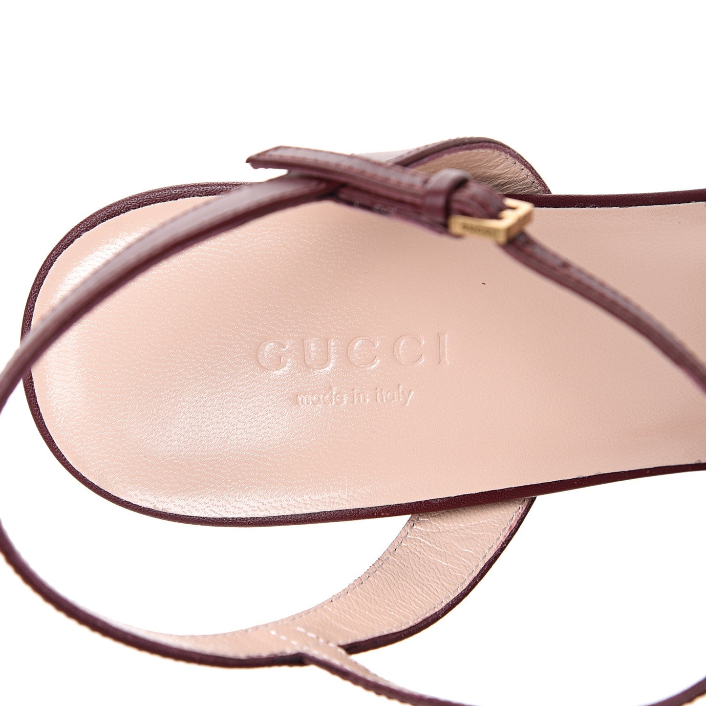 Lifford Calfskin GG Marmont Ankle Wrap 105mm Sandals 40 Vintage Bordeaux