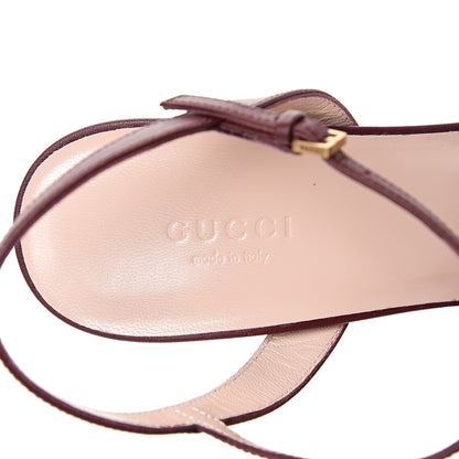 Gucci Lifford Calfskin GG Marmont Ankle Wrap 105mm Sandals 40 Vintage Bordeaux 6 of 8