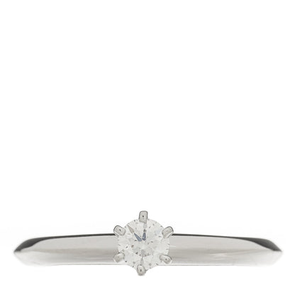 Tiffany Platinum Diamond .19ct Solitaire Engagement Ring 51 5.75 1 of 6
