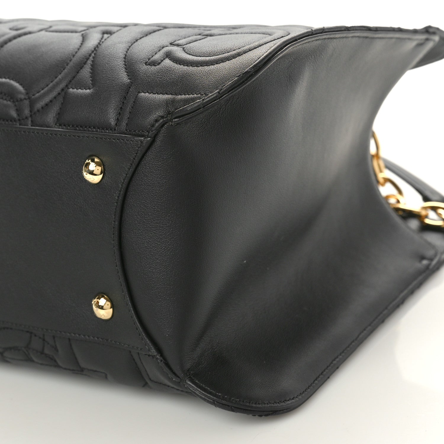Salvatore Ferragamo Calfskin Quilted Tote Bag Black 9 of 9