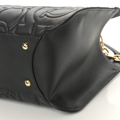 Salvatore Ferragamo Calfskin Quilted Tote Bag Black 9 of 9