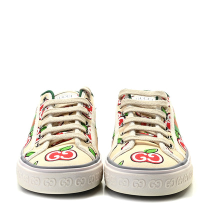 Gucci Canvas Web GG Apple Womens 1977 Tennis Sneakers 37 Ivory Red Mystic White New Shamarock 3 of 12