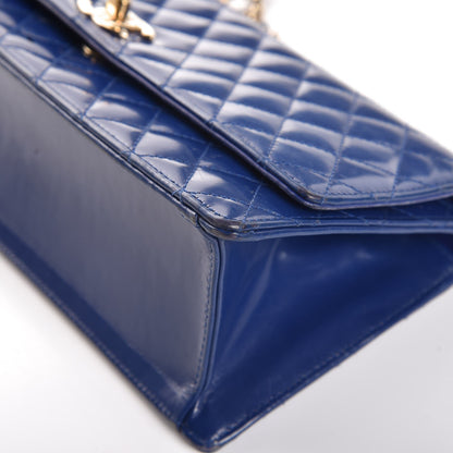 Chanel Glazed Calfskin Quilted East West Flap Blue 12 of 17