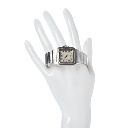 Cartier Stainless Steel 18K Yellow Gold 29mm Santos De Galbee Quartz Watch 2 of 6