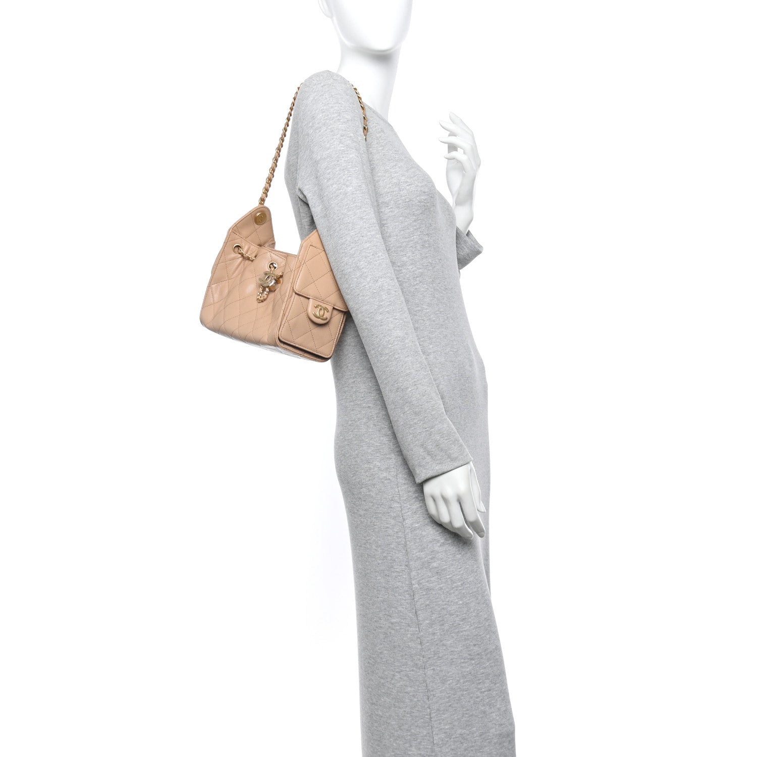 Chanel Caviar Quilted Mini Chanel 25 Handbag Beige 2 of 11