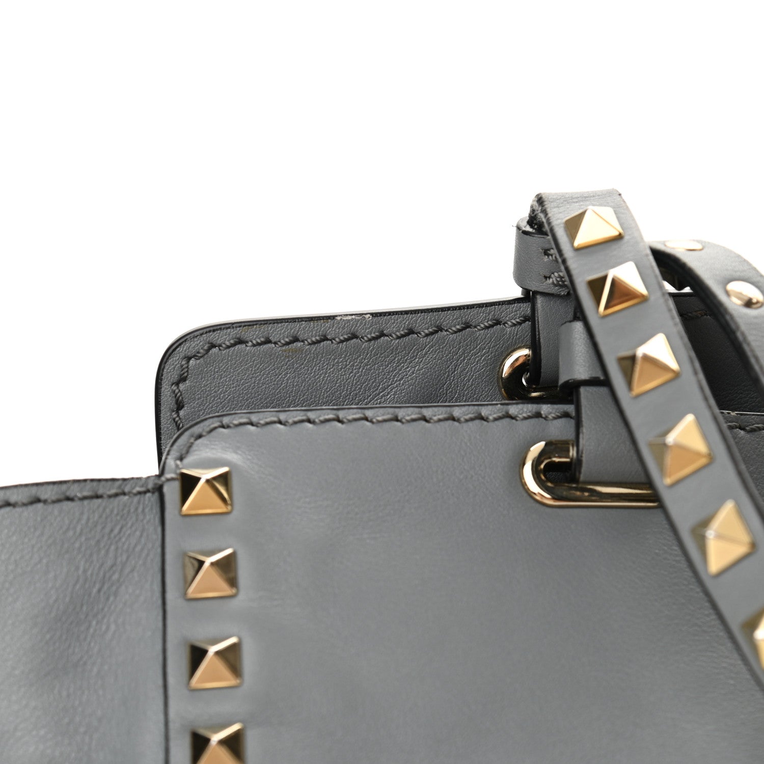 Valentino Garavani Vitello Medium Rockstud Tote Grey 16 of 16