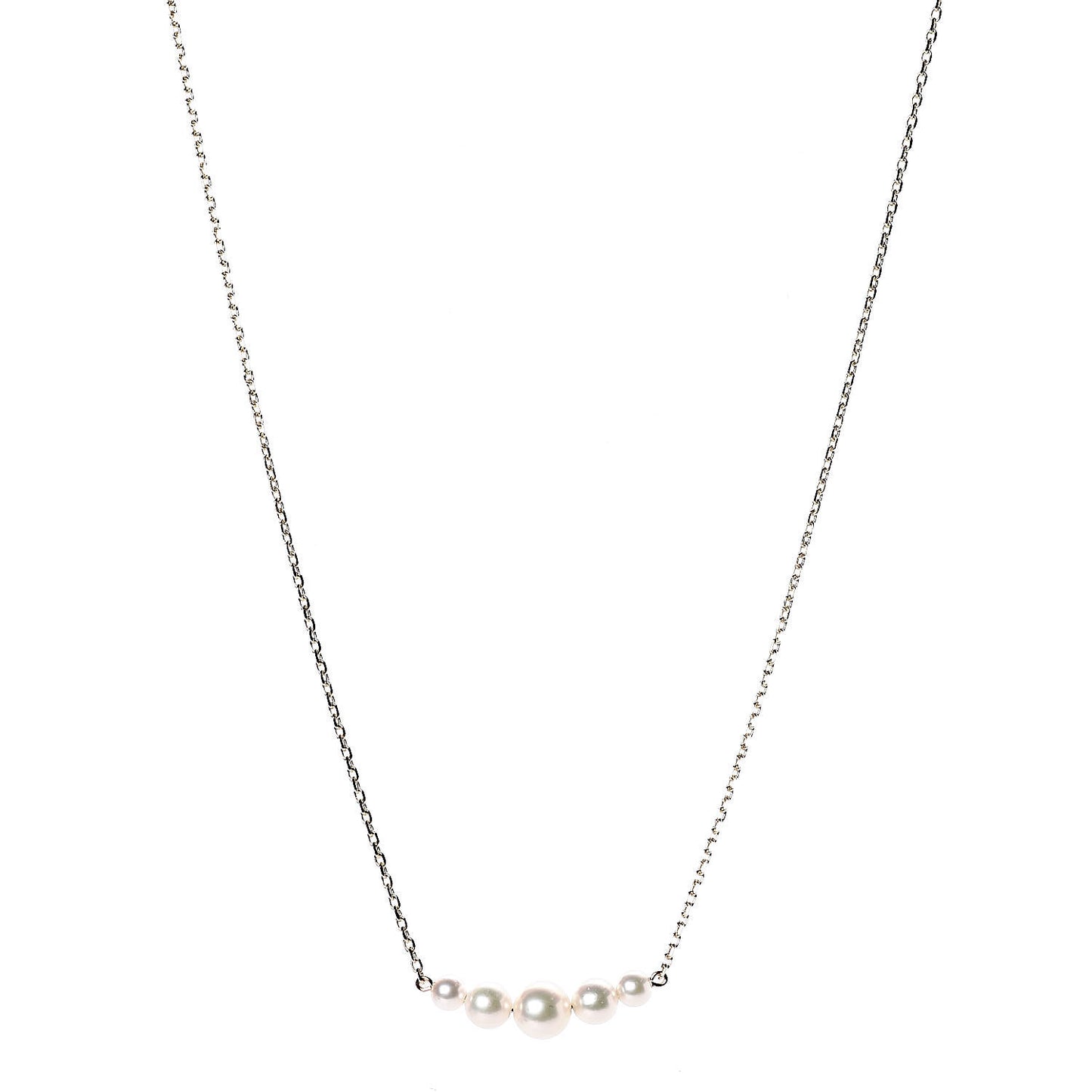 14K Yellow Gold Akoya Pearl 3.5-6mm Station Pendant Necklace