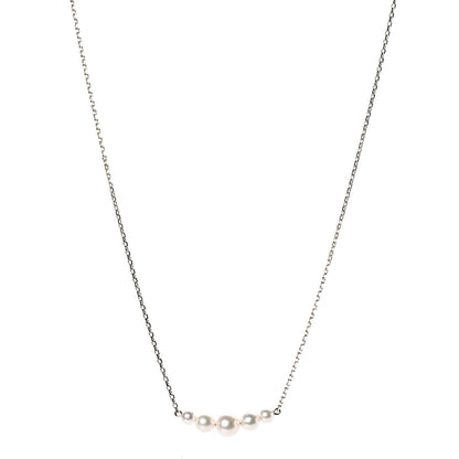 Mikimoto 14K Yellow Gold Akoya Pearl 3.5-6mm Station Pendant Necklace 1 of 4