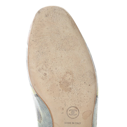 Chanel Crepe Calfskin Floral Printed Metallic Calfskin CC Mocassin Loafers 39 Multicolor 11 of 11