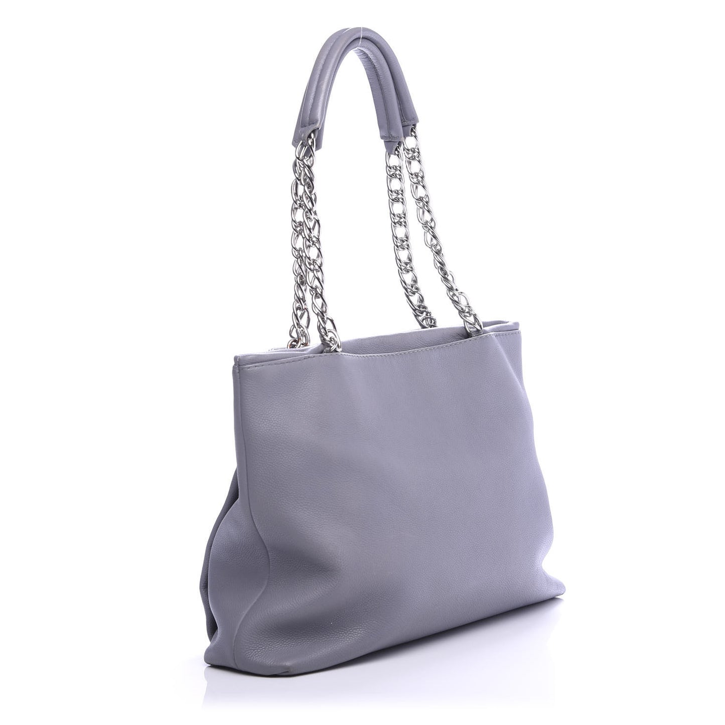 Caviar Large CC Tuck Tote Grey