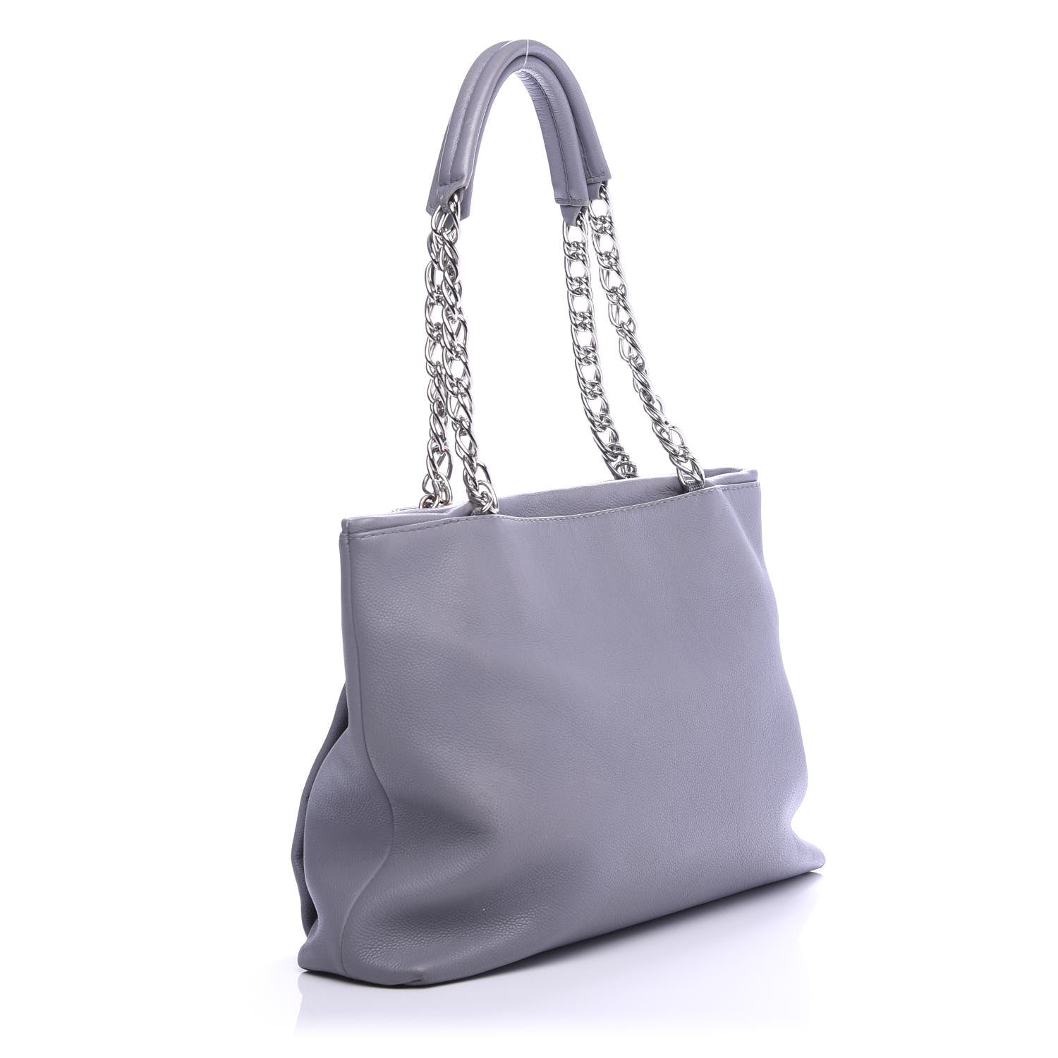Chanel Caviar Large CC Tuck Tote Grey 3 of 11