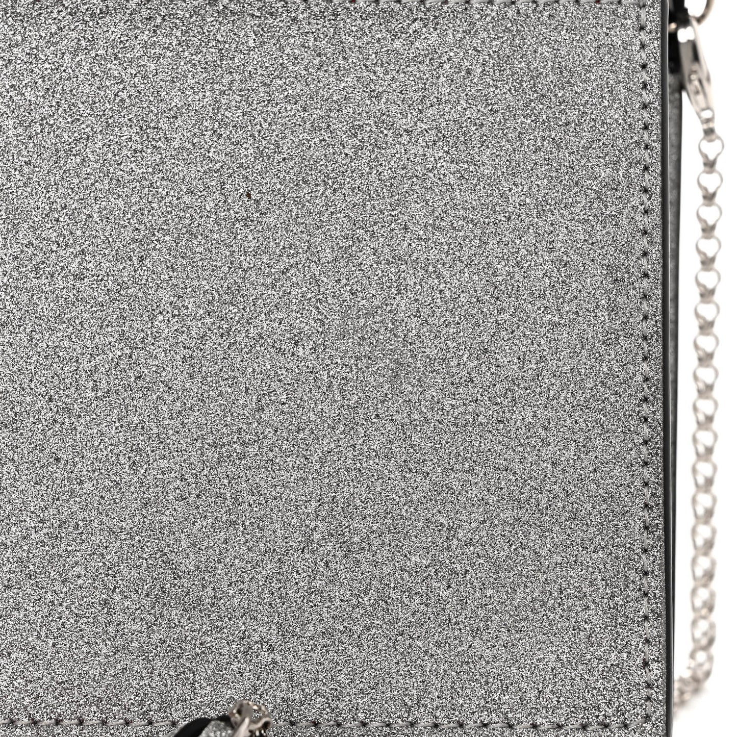 Glitter Calfskin Loubi54 Crossbody Clutch Silver