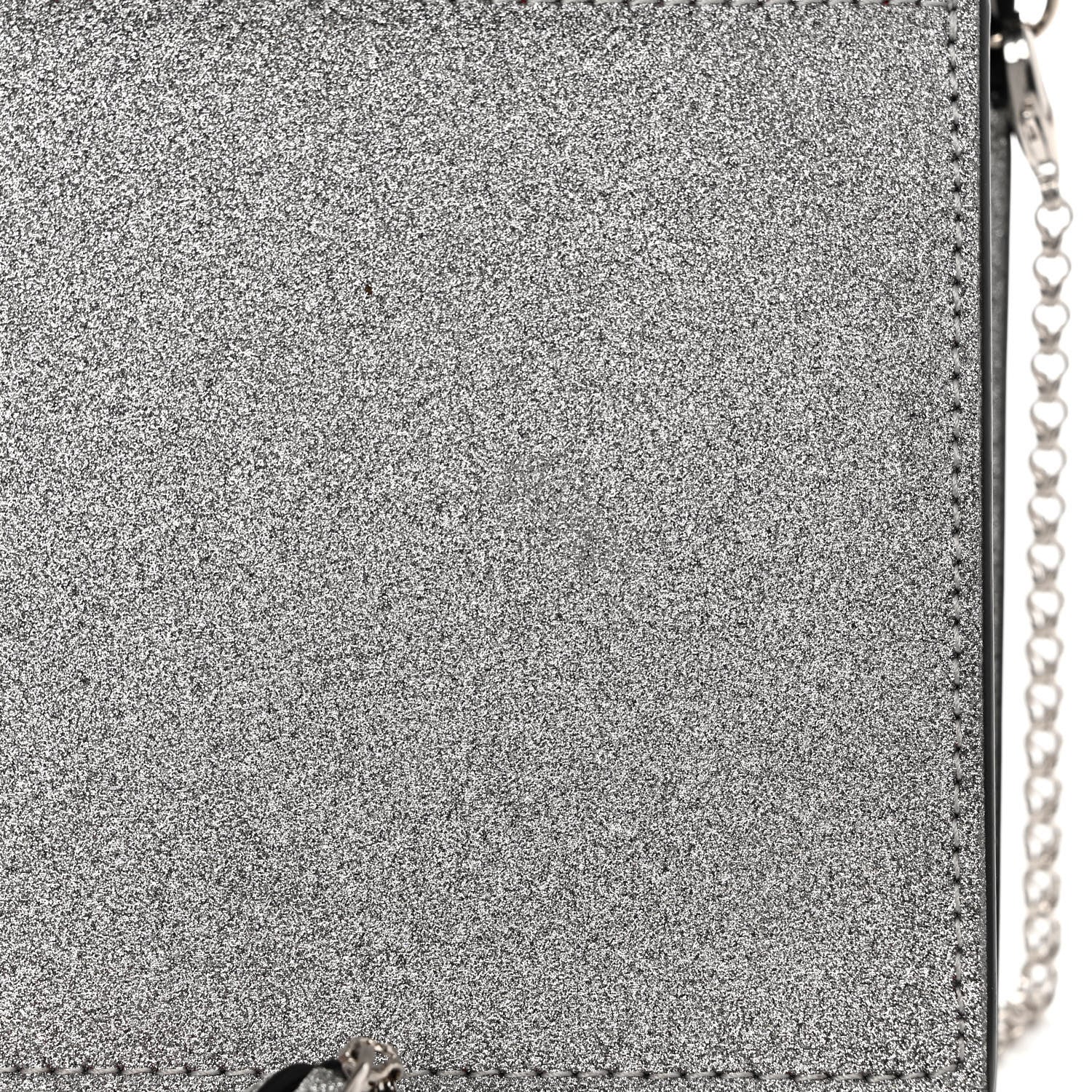 Christian Louboutin Glitter Calfskin Loubi54 Crossbody Clutch Silver 10 of 13