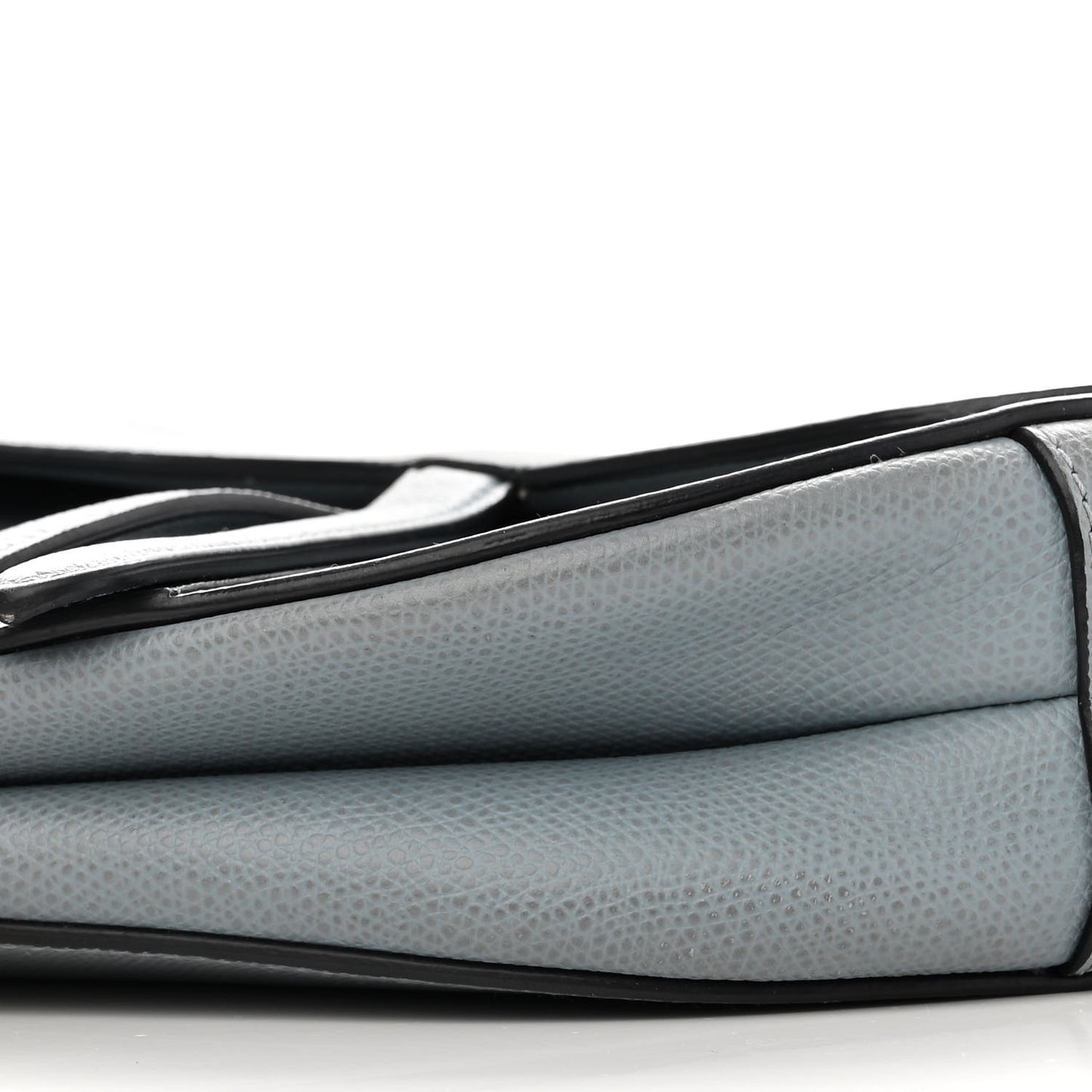 Grained Calfskin Saddle Bag Grey Stone