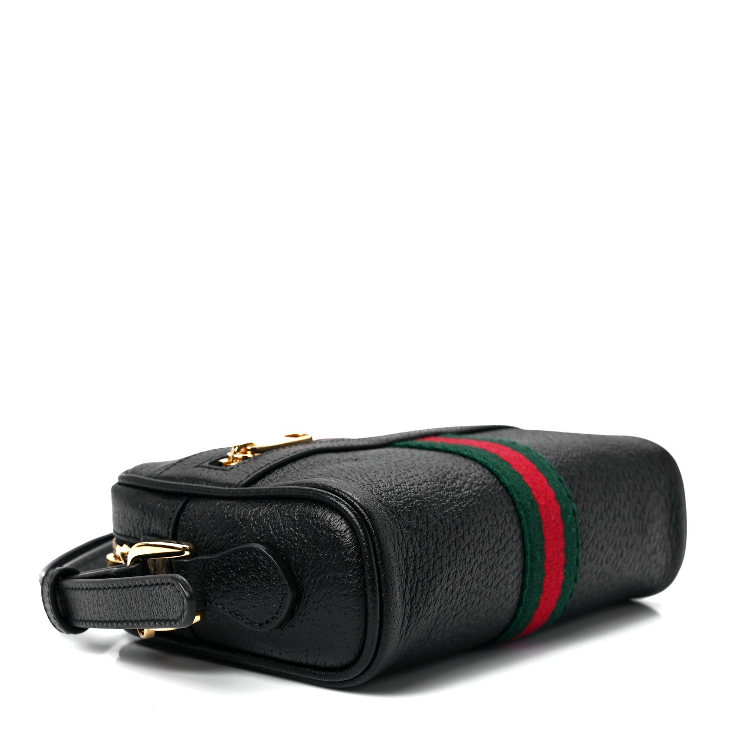 Gucci Calfskin Web Mini Ophidia Shoulder Bag Black 4 of 12