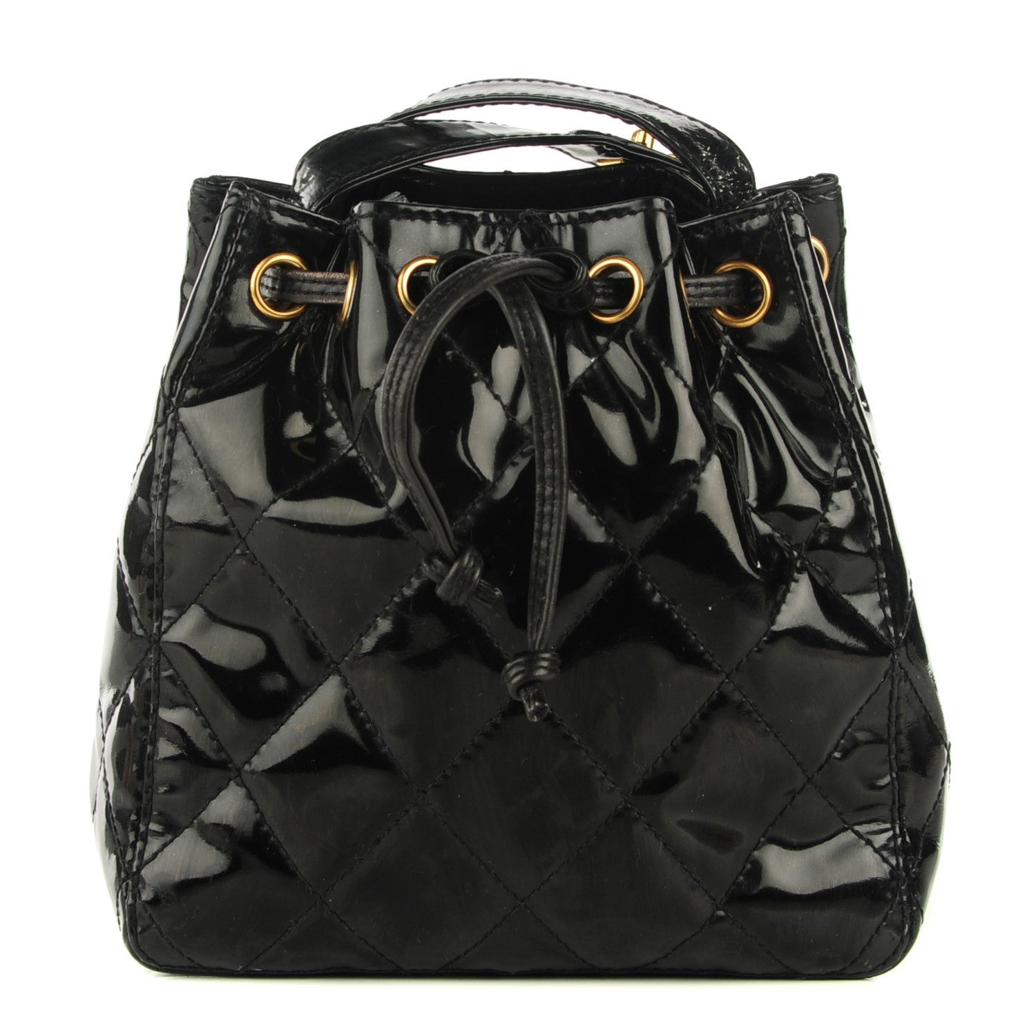 Chanel Patent Mini Drawstring Shoulder Bag Black 1 of 8