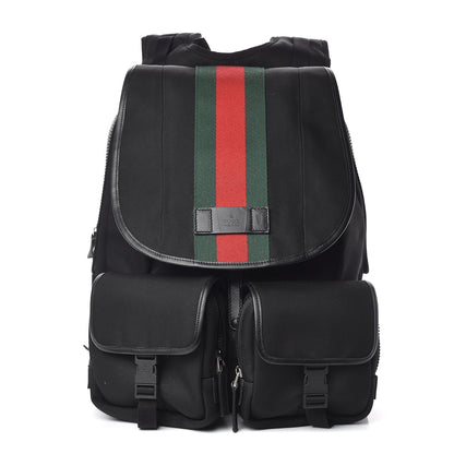 Gucci Techno Canvas Web Band Single Buckle Backpack Black 1 of 11