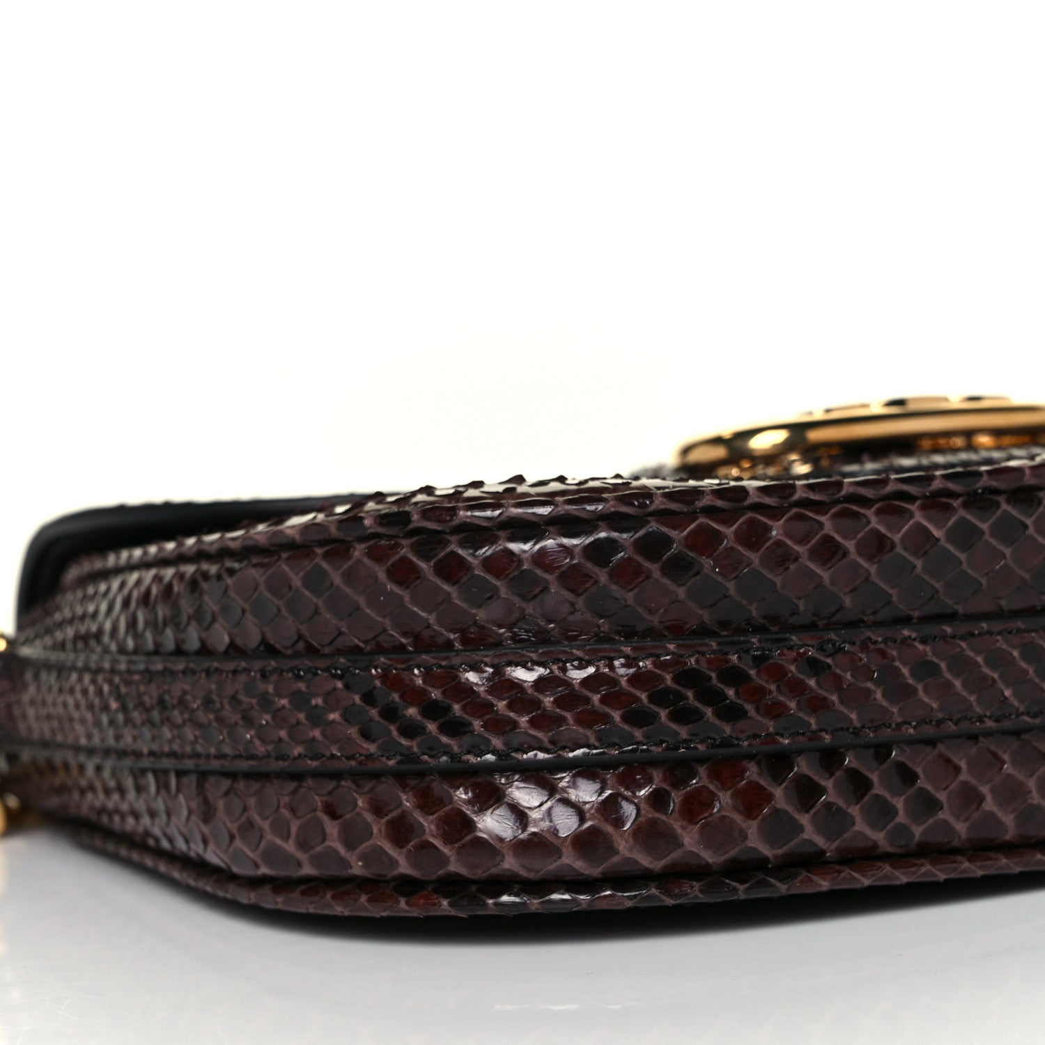 Celine Snakeskin Medium Chain Maillon Triomphe Brown 6 of 7