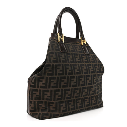 Fendi Zucca Top Handle Tote Tobacco 3 of 9