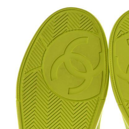 Chanel Fabric Womens Logo Sneakers 37 Green 7 of 13