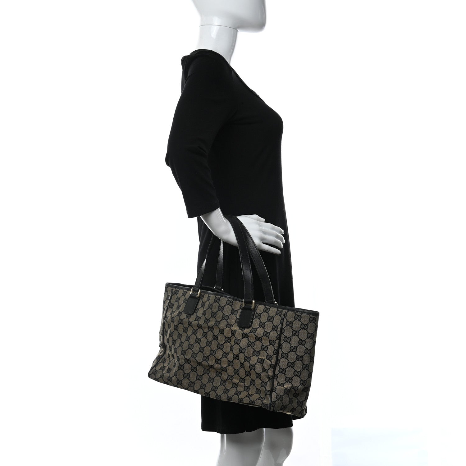 Gucci Monogram Tote Black 2 of 19
