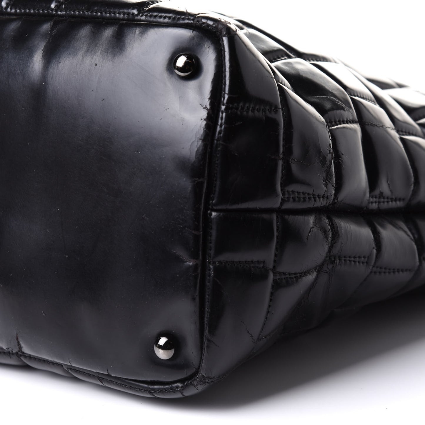 Vinyl Quilted Frozen Shopping Tote Black