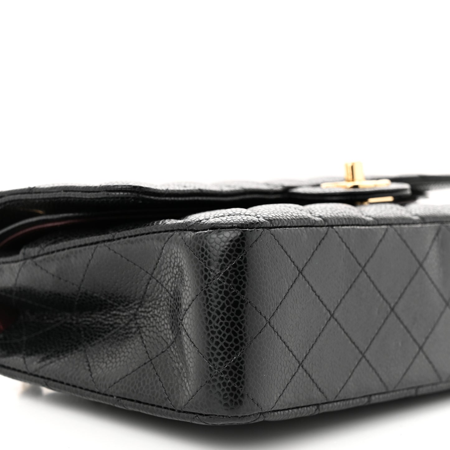Caviar Quilted Medium Double Flap Black