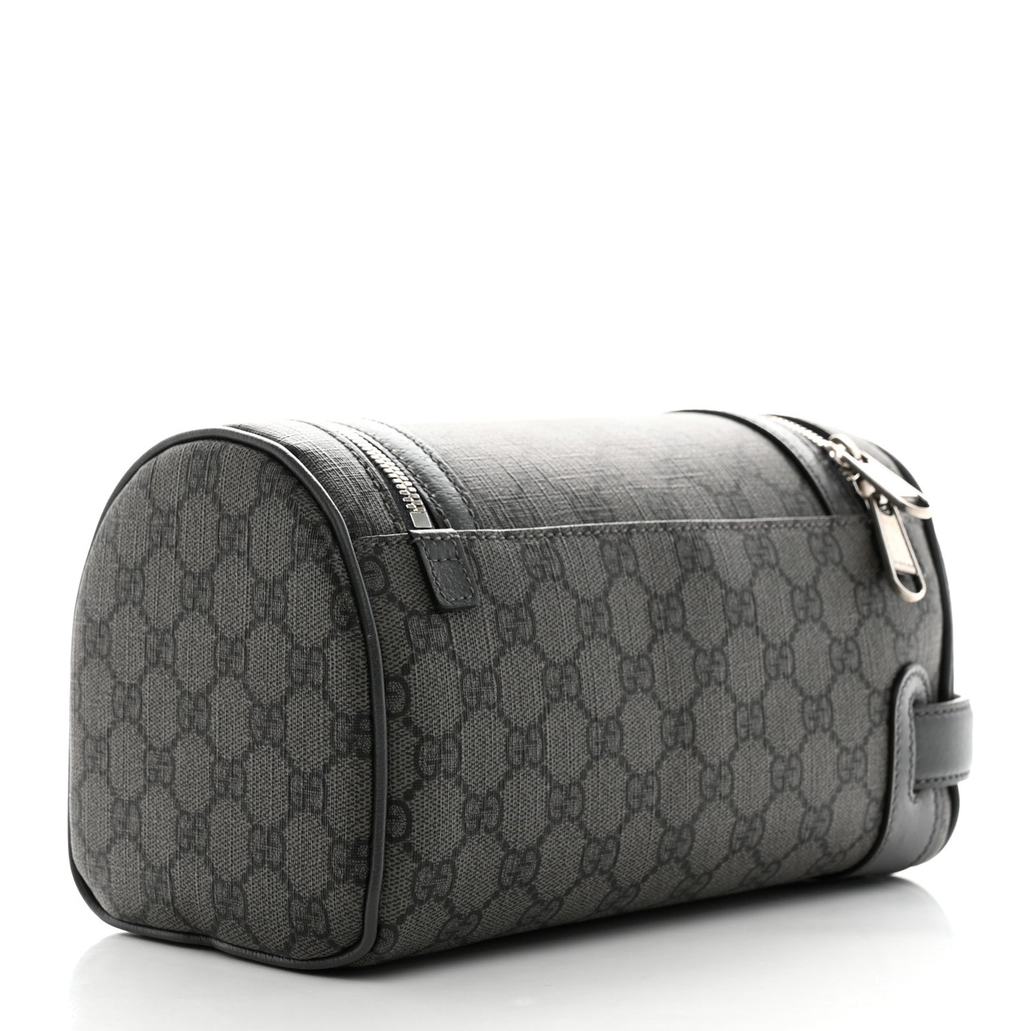 GG Supreme Monogram Textured Dollar Calfskin Ophidia Toiletry Case Grey Black Graphite Grey