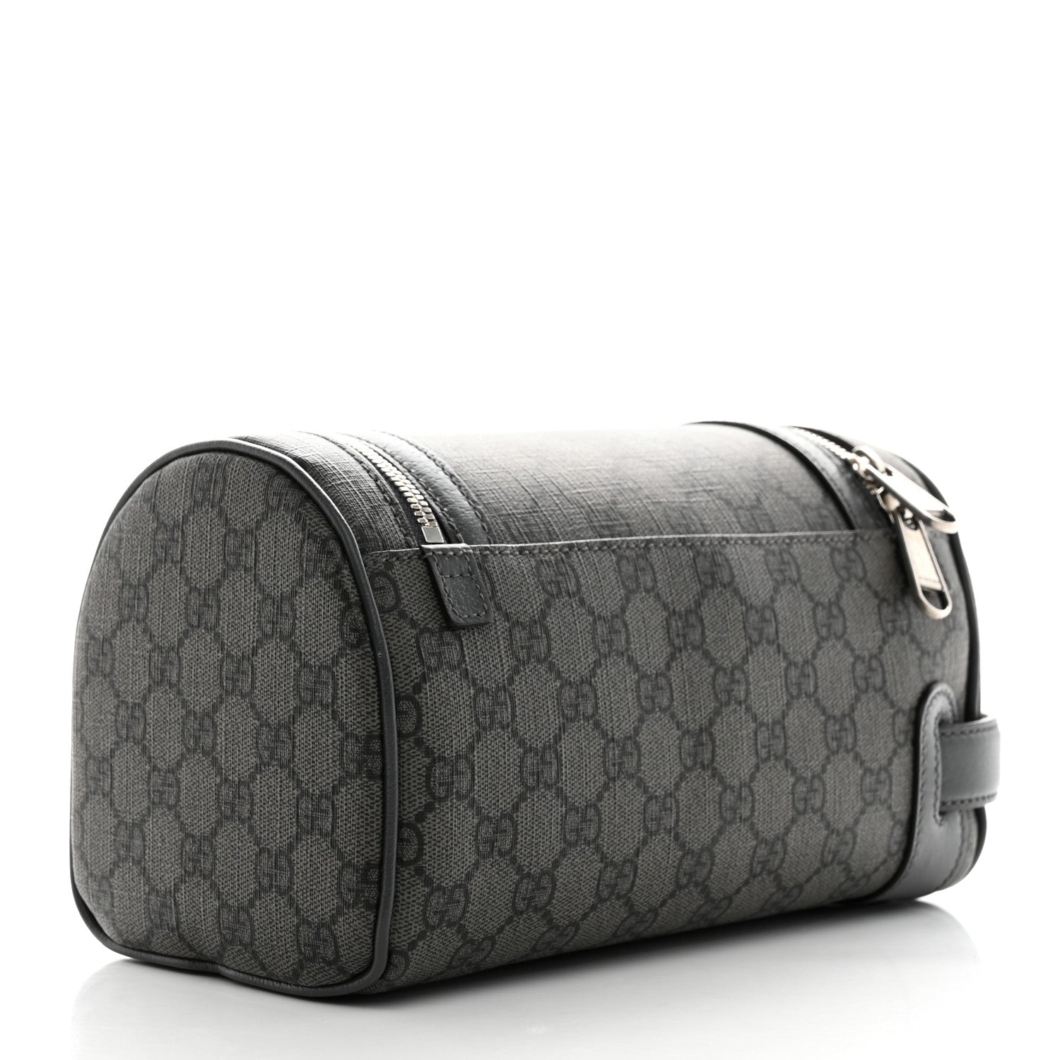 Gucci GG Supreme Monogram Textured Dollar Calfskin Ophidia Toiletry Case Grey Black Graphite Grey 3 of 7