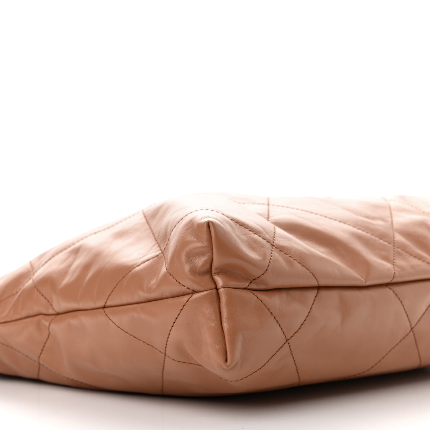 Shiny Calfskin Quilted Small Chanel 22 Camel