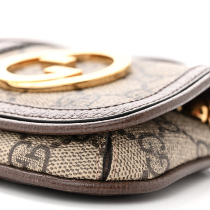 Gucci GG Supreme Monogram Textured Dollar Calfskin Blondie Card Case Wallet with Strap Beige Ebony New Acero 10 of 10