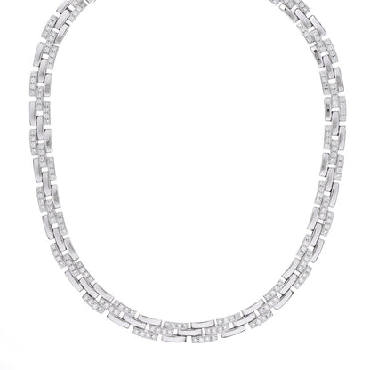 Cartier 18K White Gold Diamond Maillon Panthere Paved Necklace 1 of 5