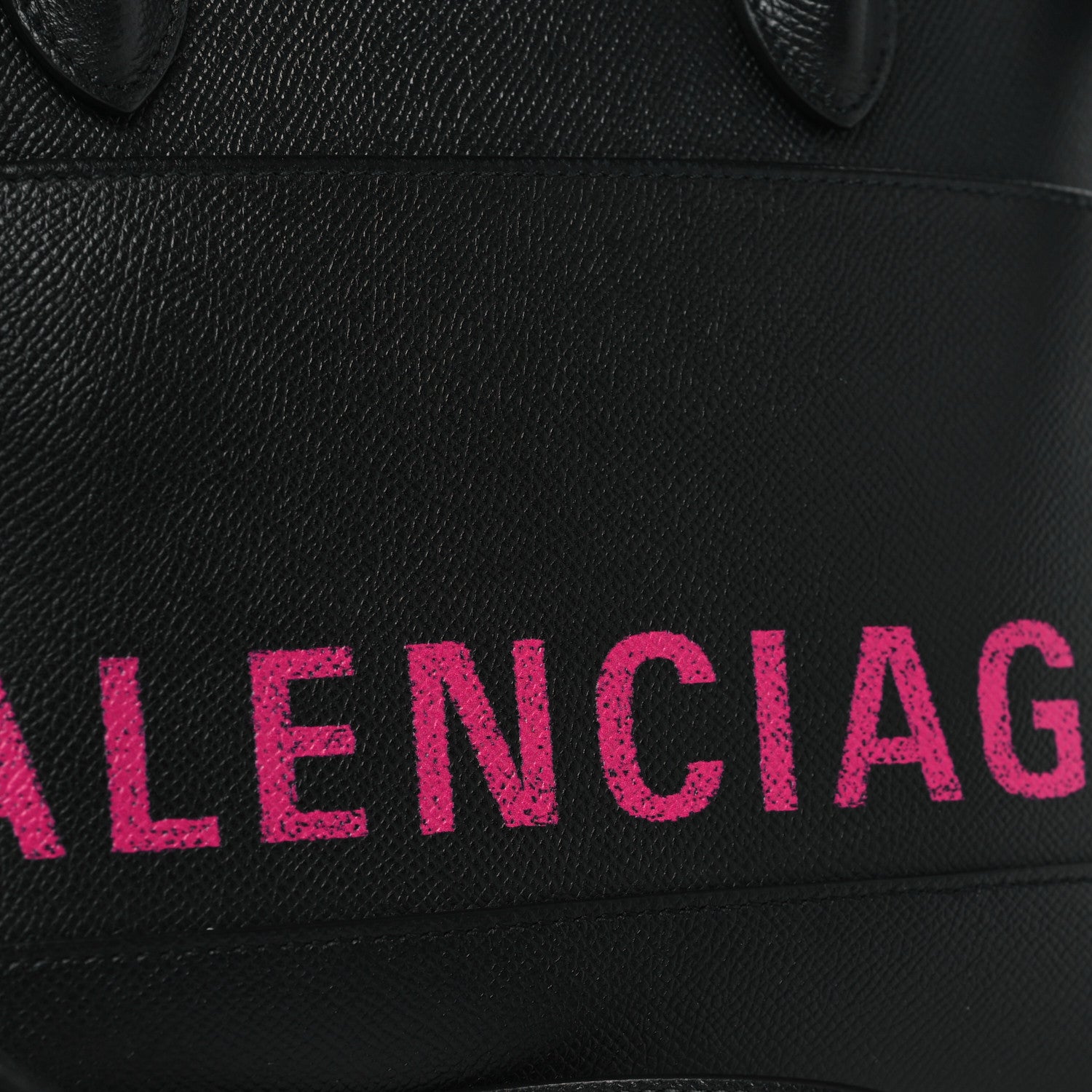 Balenciaga Signature Grained Calfskin Logo S Ville Top Handle Bag Black Rose Shocking 12 of 12