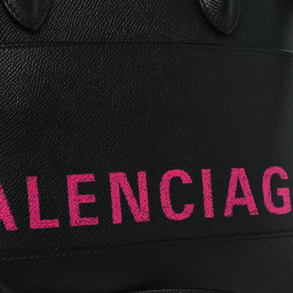 Balenciaga Signature Grained Calfskin Logo S Ville Top Handle Bag Black Rose Shocking 12 of 12