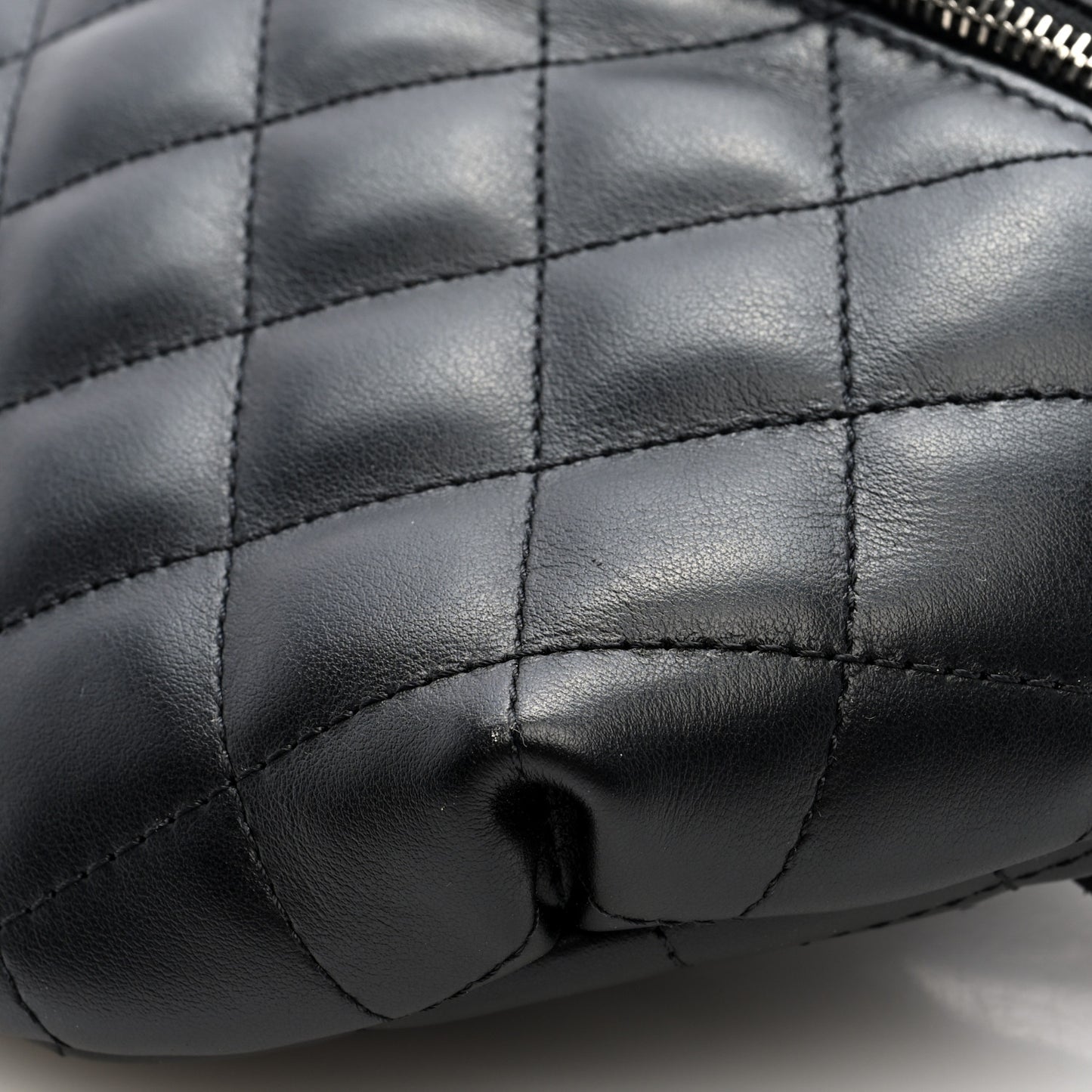 Calfskin Quilted Waist Belt Bag Black