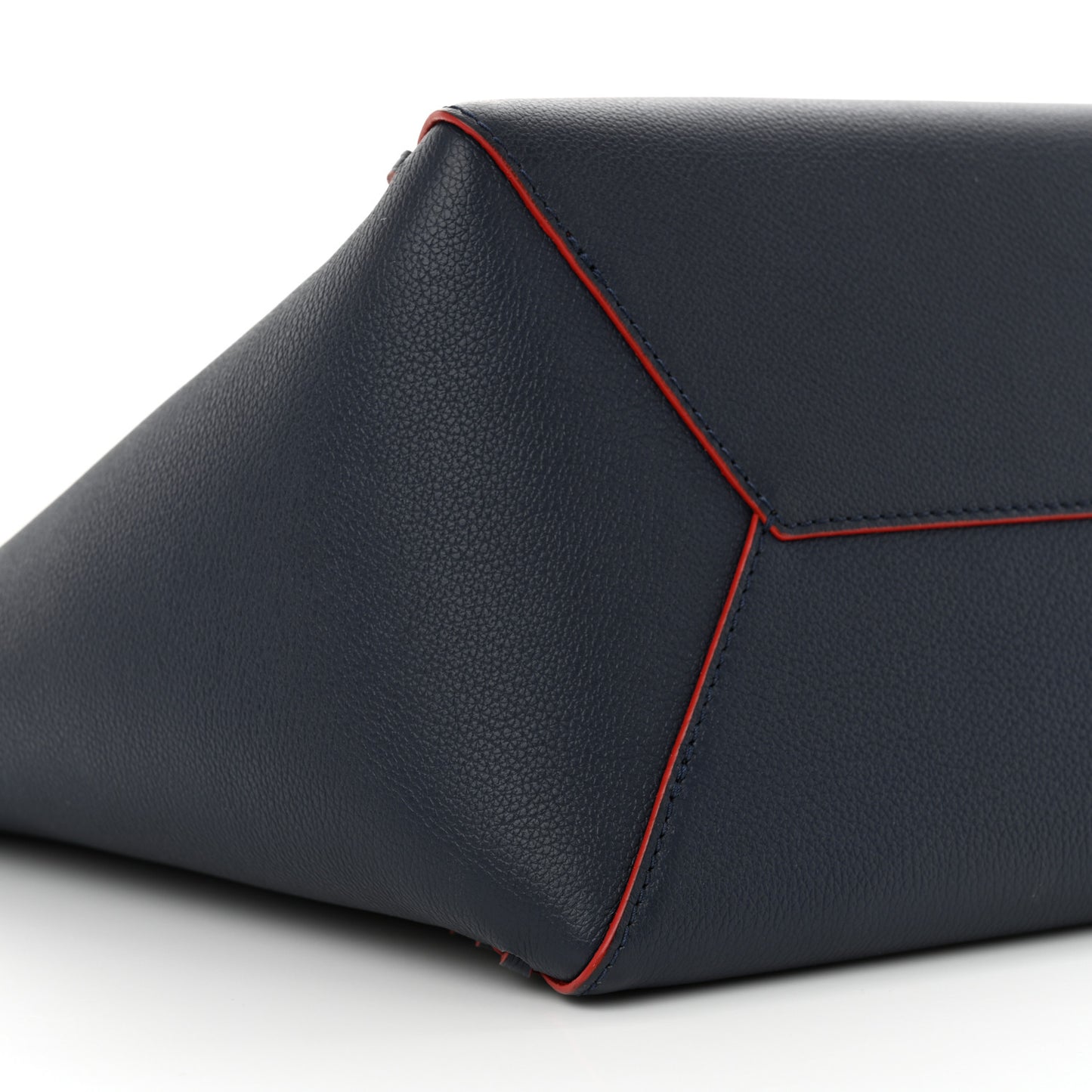 Calfskin Braided Lockme Cabas Marine Rouge