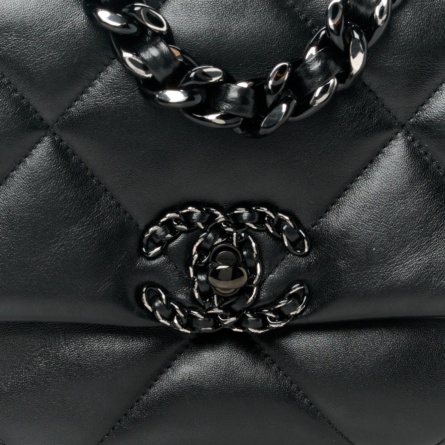 Chanel Goatskin Quilted Medium Chanel 19 Flap So Black 8 of 11