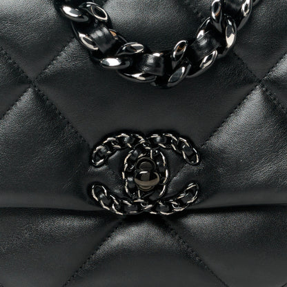 Chanel Goatskin Quilted Medium Chanel 19 Flap So Black 8 of 11