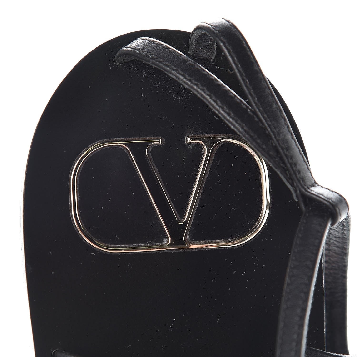 Valentino Garavani Calfskin Nude Rockstud T Strap Flat Thong Sandals 36 Black 9 of 9