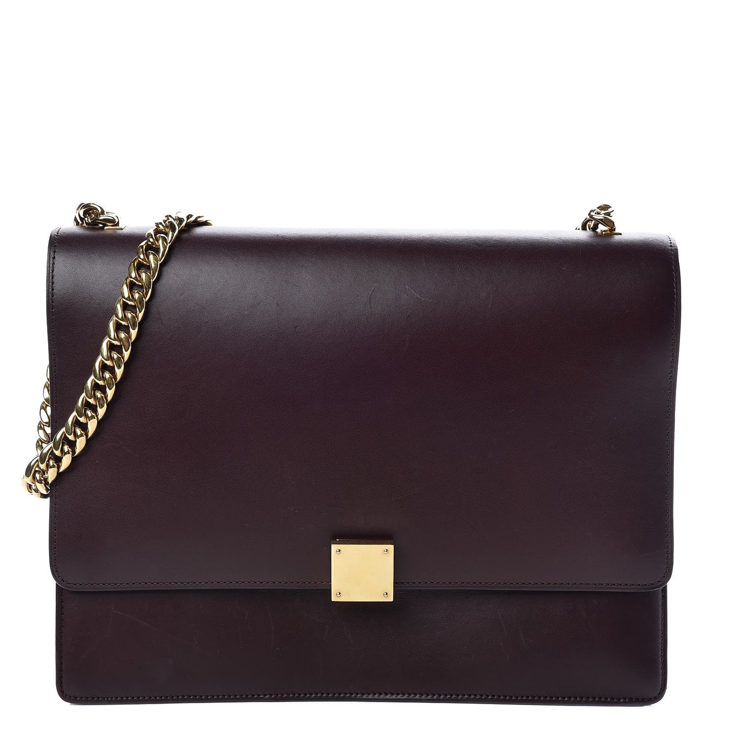 Smooth Calfskin Large Case Chain Flap Burgundy