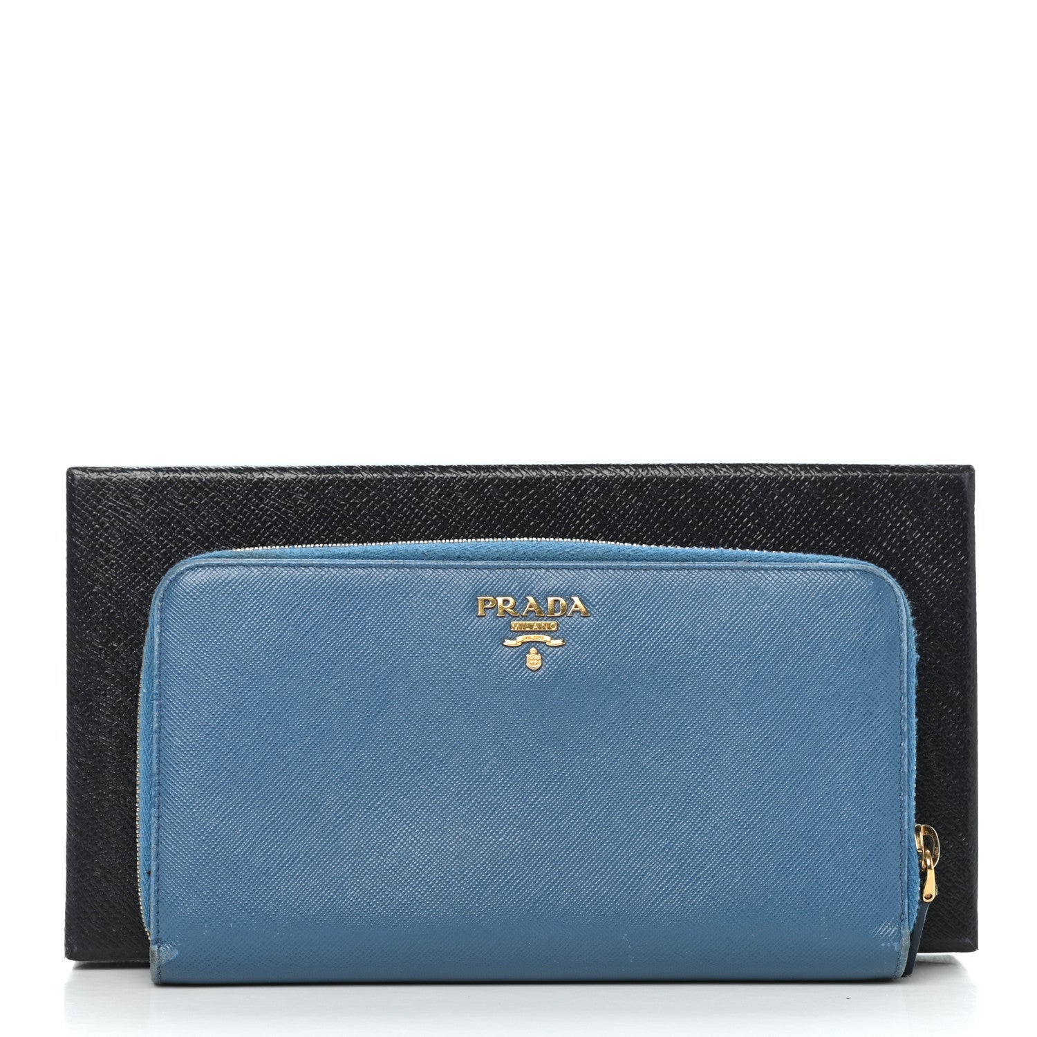 Prada Saffiano Metal Zip Around Wallet Voyage 7 of 8
