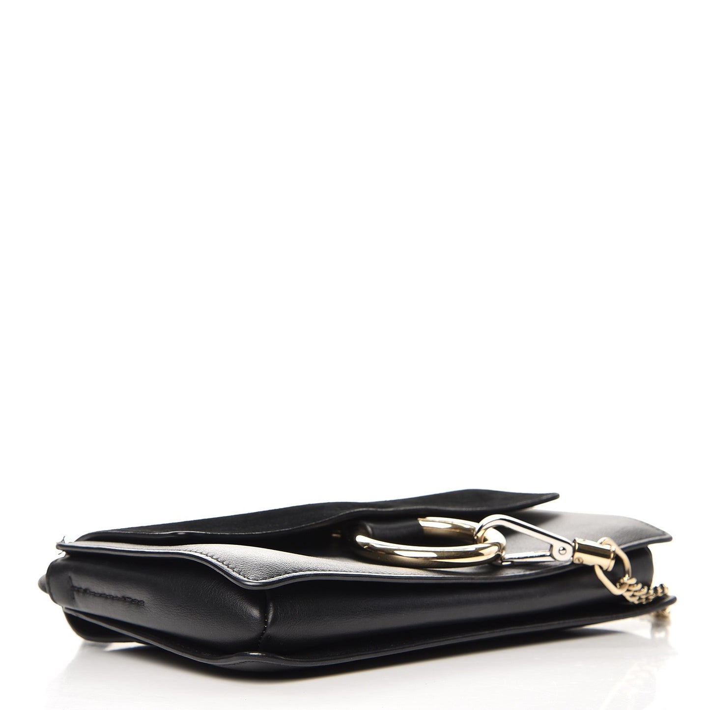 Suede Calfskin Small Faye Shoulder Bag Black