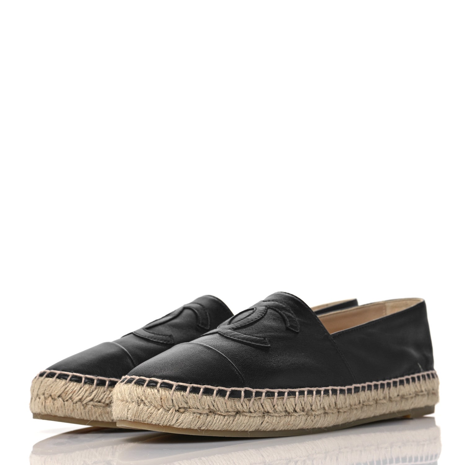 Chanel Lambskin CC Espadrilles 40 Black 3 of 8