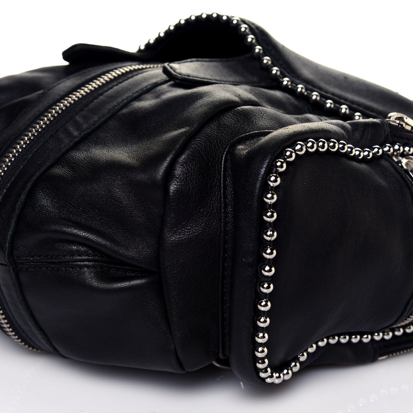 Lambskin Studded Mini Marti Convertible Backpack Black Rhodium Hardware