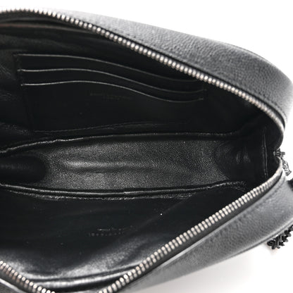 Saint Laurent Grain De Poudre Matelasse Monochrome Monogram Mini Lou Camera Bag Black 5 of 11
